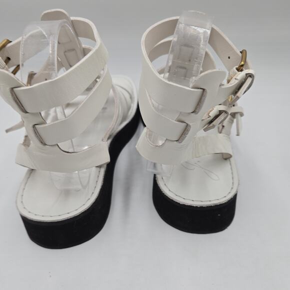 J. CREW Mallorca Women 6.5M White Leather Strappy Gladiator Sandals - Picture 4 of 7